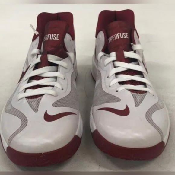 Nike Zoom Hyperfuse White Maroon Low Top Sneakers Size 13.5 New MSRP $140 - Picture 1 of 6